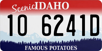 ID license plate 1O6241D