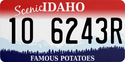 ID license plate 1O6243R