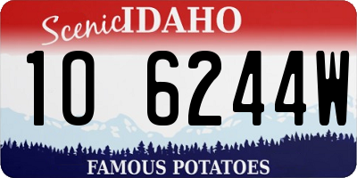 ID license plate 1O6244W