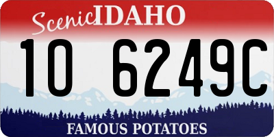 ID license plate 1O6249C