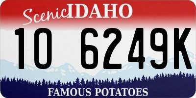 ID license plate 1O6249K