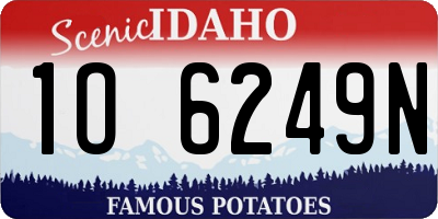 ID license plate 1O6249N
