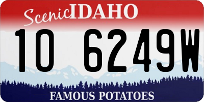 ID license plate 1O6249W