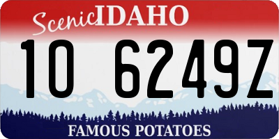 ID license plate 1O6249Z