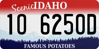 ID license plate 1O6250D