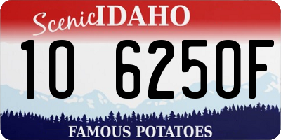 ID license plate 1O6250F