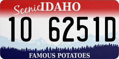 ID license plate 1O6251D