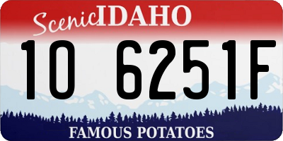 ID license plate 1O6251F