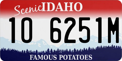 ID license plate 1O6251M