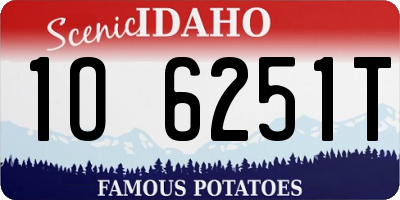 ID license plate 1O6251T