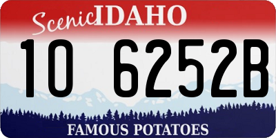 ID license plate 1O6252B