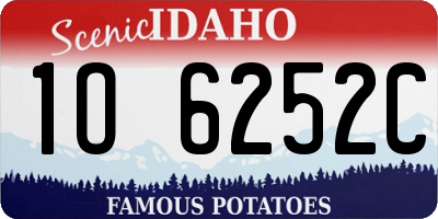 ID license plate 1O6252C