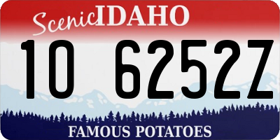 ID license plate 1O6252Z