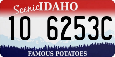 ID license plate 1O6253C