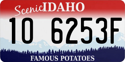 ID license plate 1O6253F
