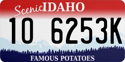 ID license plate 1O6253K