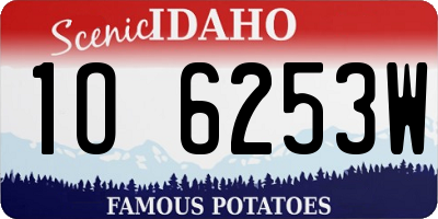 ID license plate 1O6253W