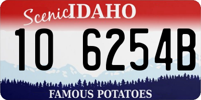 ID license plate 1O6254B