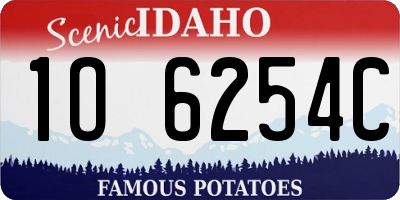 ID license plate 1O6254C