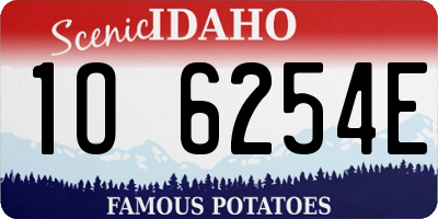 ID license plate 1O6254E