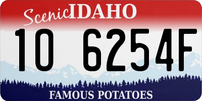 ID license plate 1O6254F