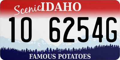 ID license plate 1O6254G