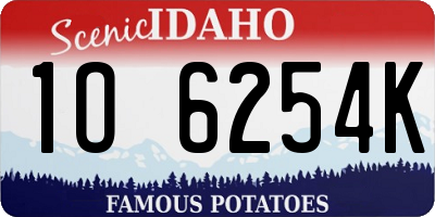 ID license plate 1O6254K