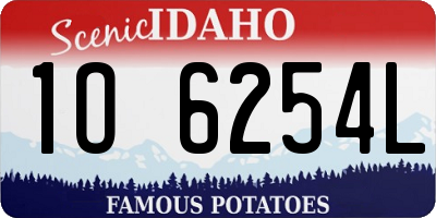 ID license plate 1O6254L