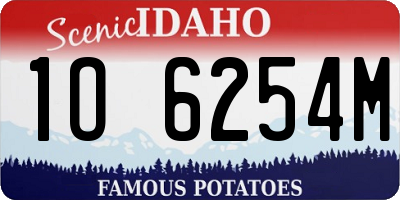 ID license plate 1O6254M