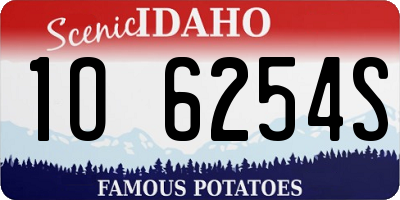 ID license plate 1O6254S