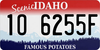 ID license plate 1O6255F