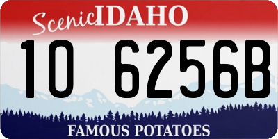 ID license plate 1O6256B