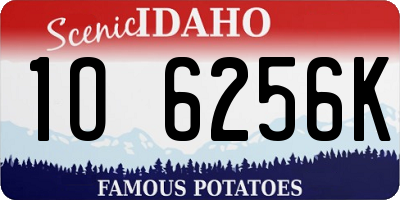 ID license plate 1O6256K