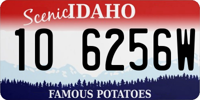 ID license plate 1O6256W