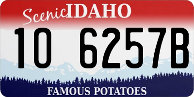 ID license plate 1O6257B