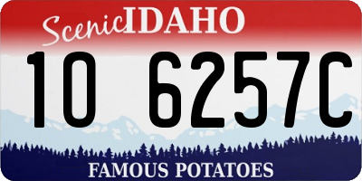 ID license plate 1O6257C