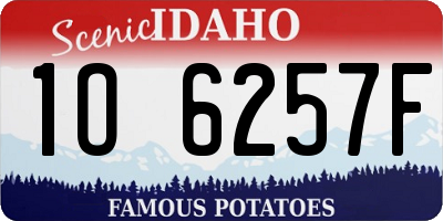 ID license plate 1O6257F