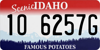 ID license plate 1O6257G