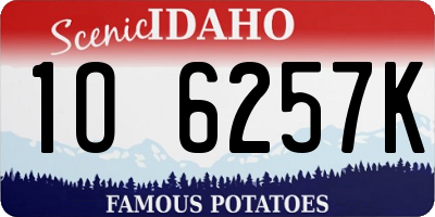 ID license plate 1O6257K