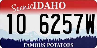 ID license plate 1O6257W