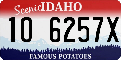 ID license plate 1O6257X