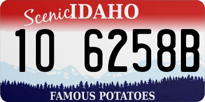 ID license plate 1O6258B
