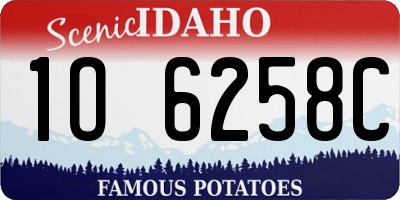 ID license plate 1O6258C