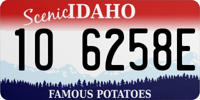 ID license plate 1O6258E