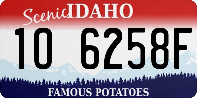 ID license plate 1O6258F