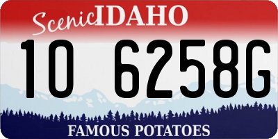ID license plate 1O6258G
