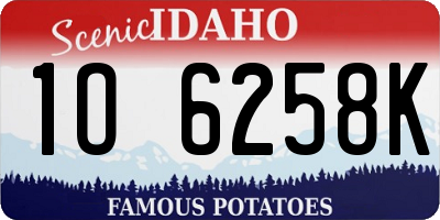 ID license plate 1O6258K