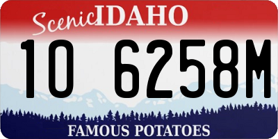 ID license plate 1O6258M