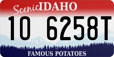 ID license plate 1O6258T
