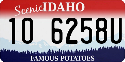 ID license plate 1O6258U